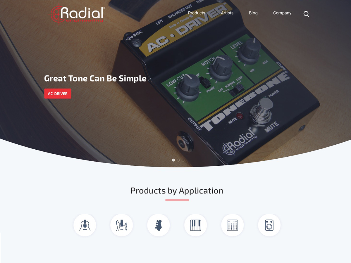 Radial Engineering Launches New Website with Improved Experiences