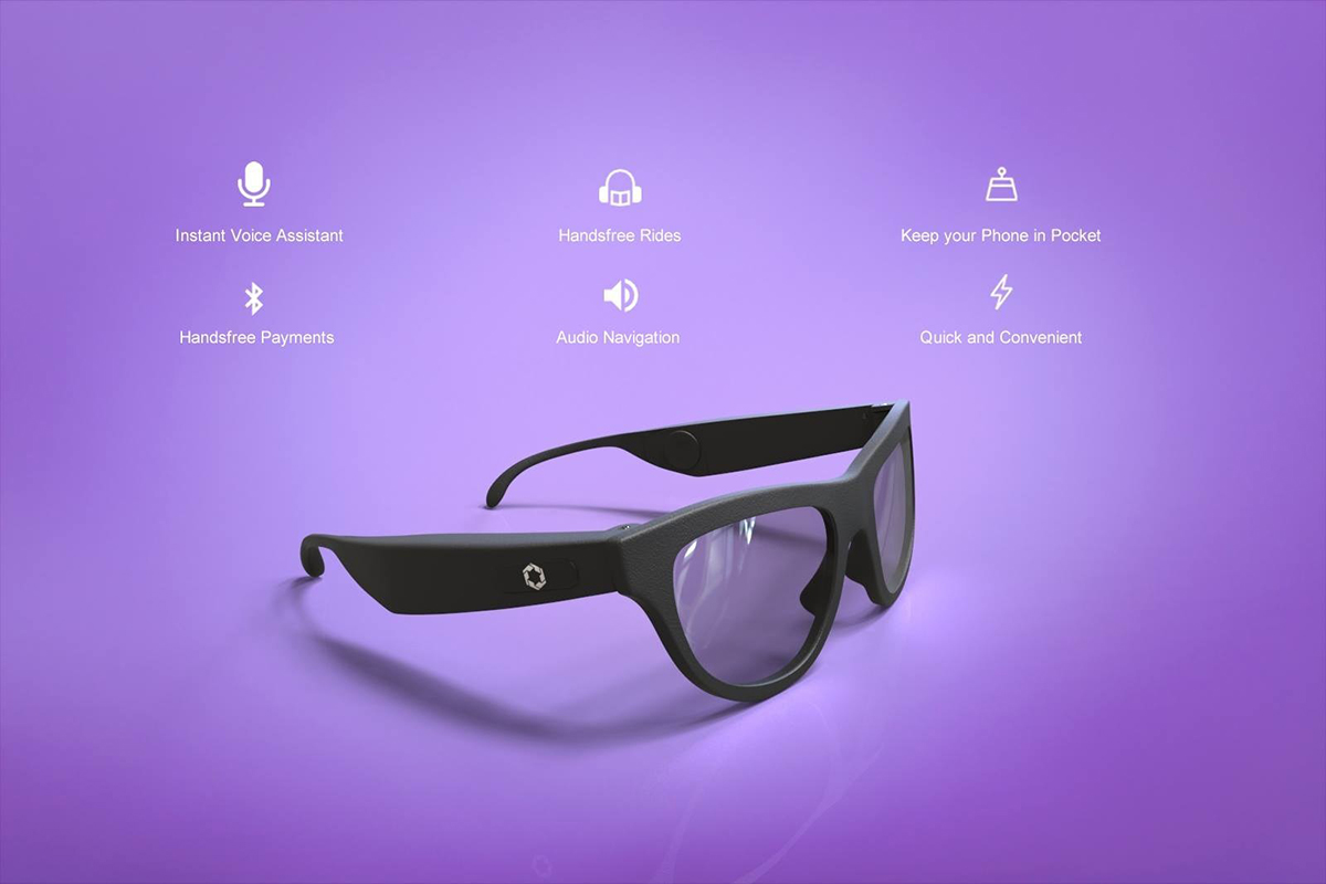 Polarized Sunglasses Bluetooth Headphones with Built-In Mic Lucyd LOUD Slim Designer Bone Conduction Glasses 