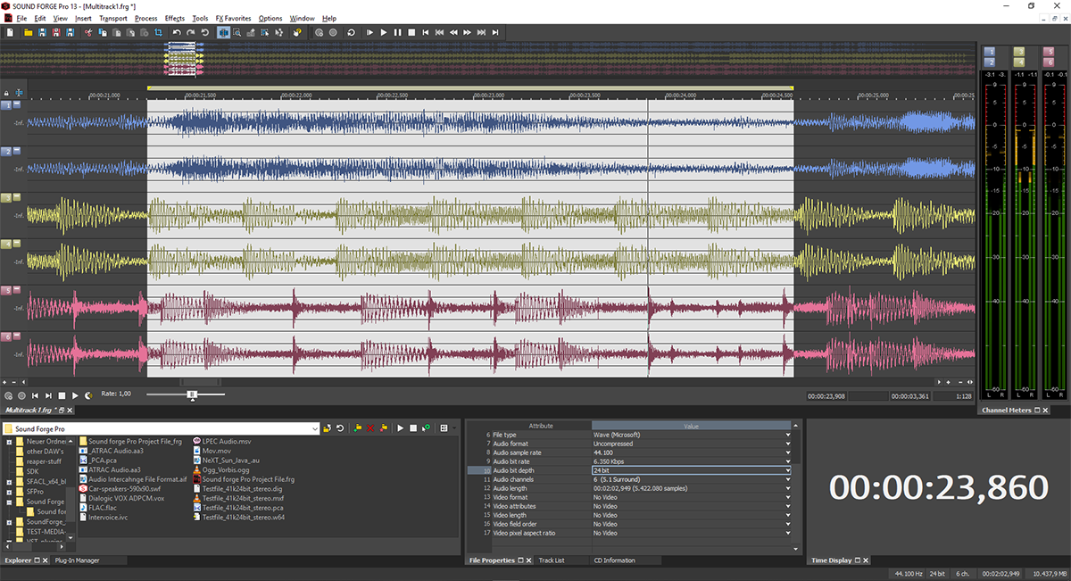 sony sound forge audio studio how to adjust peak levels