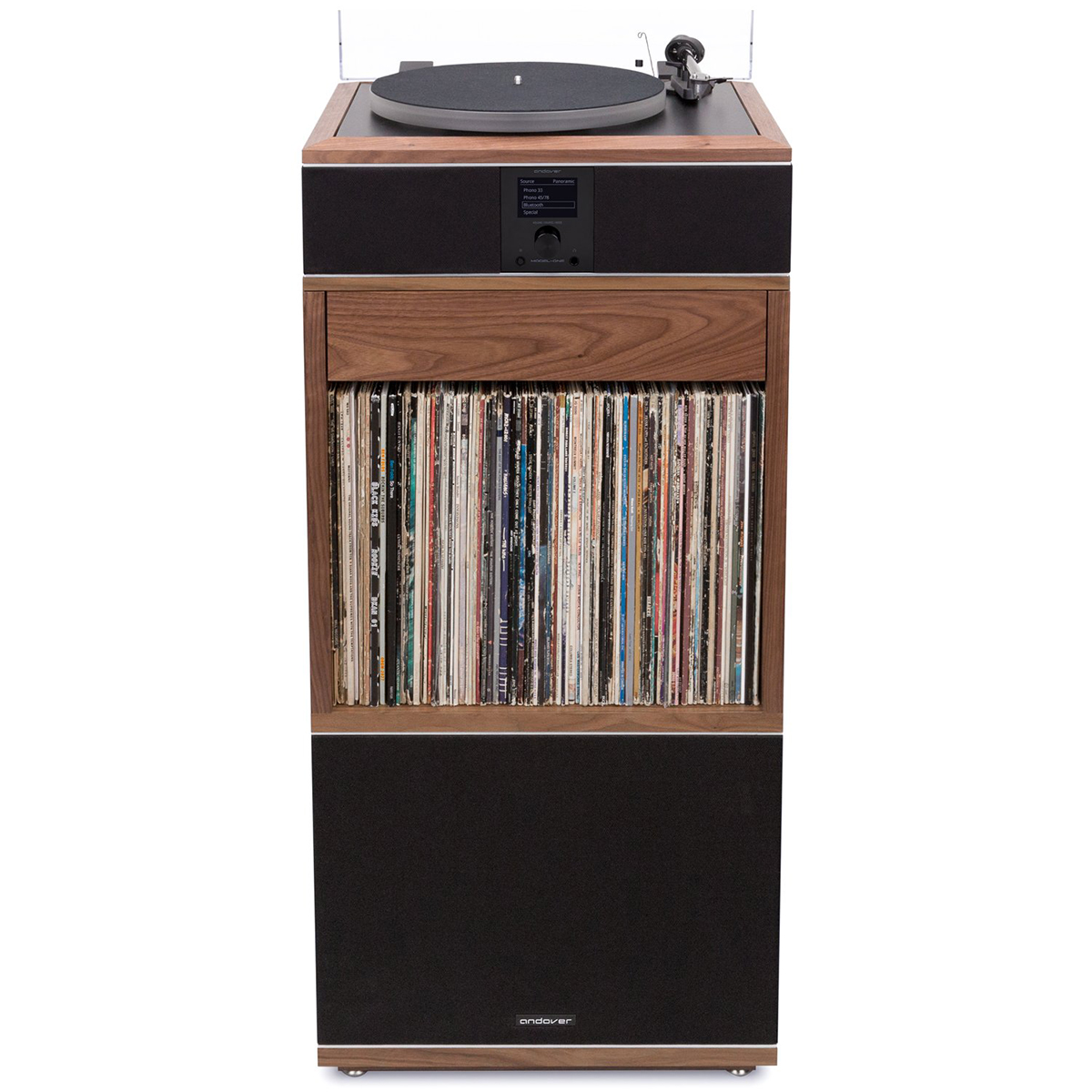 standing record player with speakers