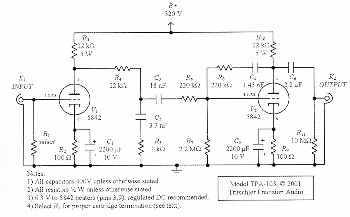 12ax7 Tube Phono Preamp Schematic