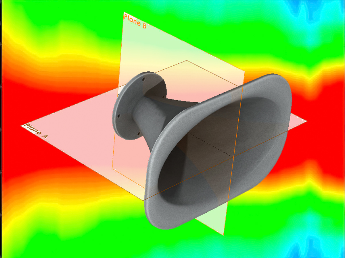 sound exits a diffraction horn loudspeaker