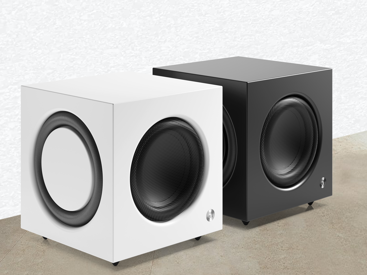 white subwoofer speakers