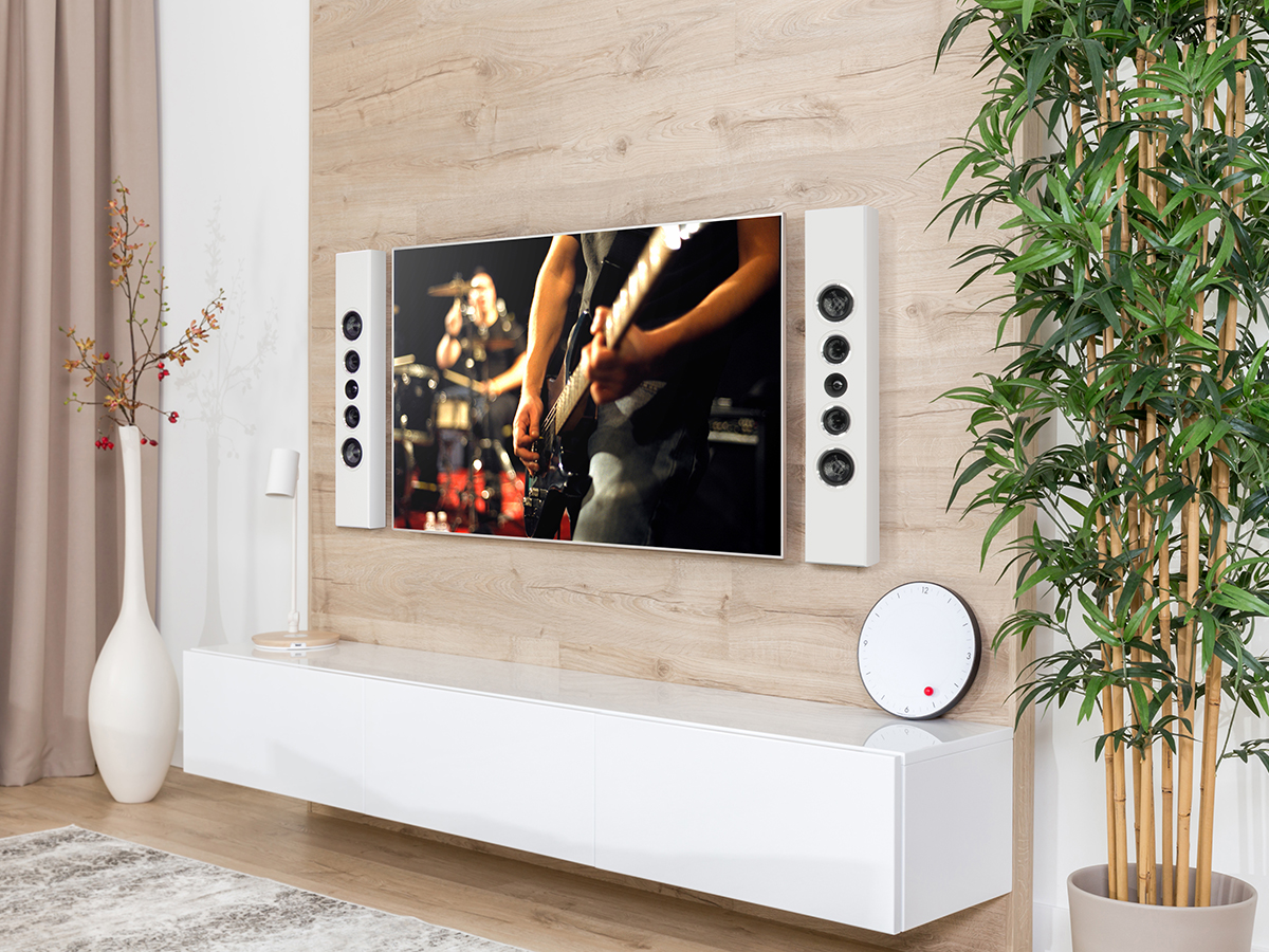 mounting speakers high on wall