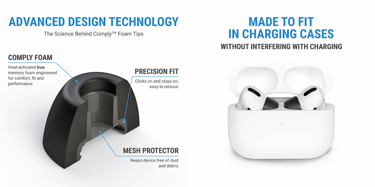 Comply Foam Tips - Ear Tips for AirPods Pro Generation 1 & 2 M