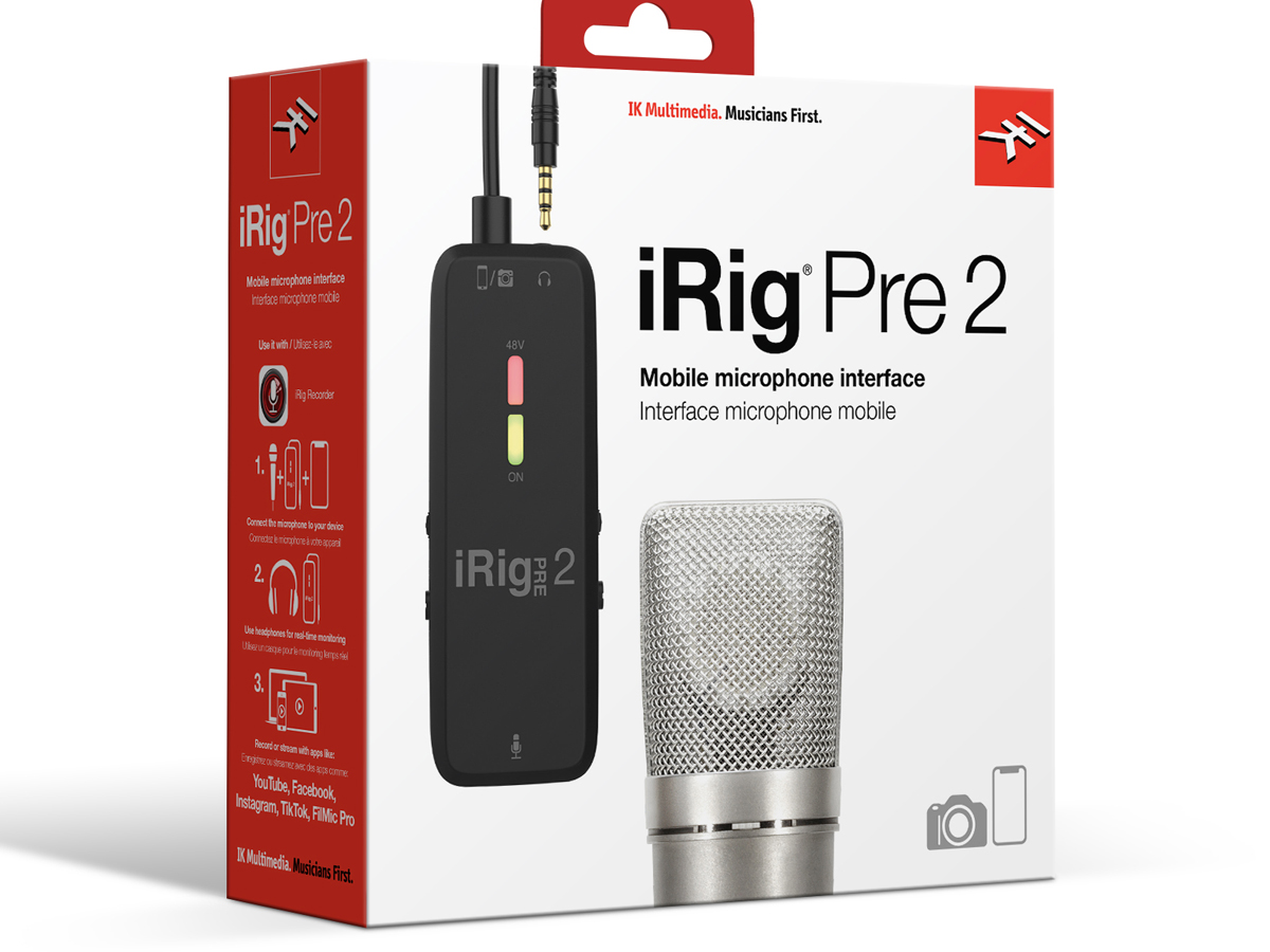 IK Multimedia IRIG-PRE2 iRig Pre 2 Microphone Preamp for Smartphones, –  Easy Music Center